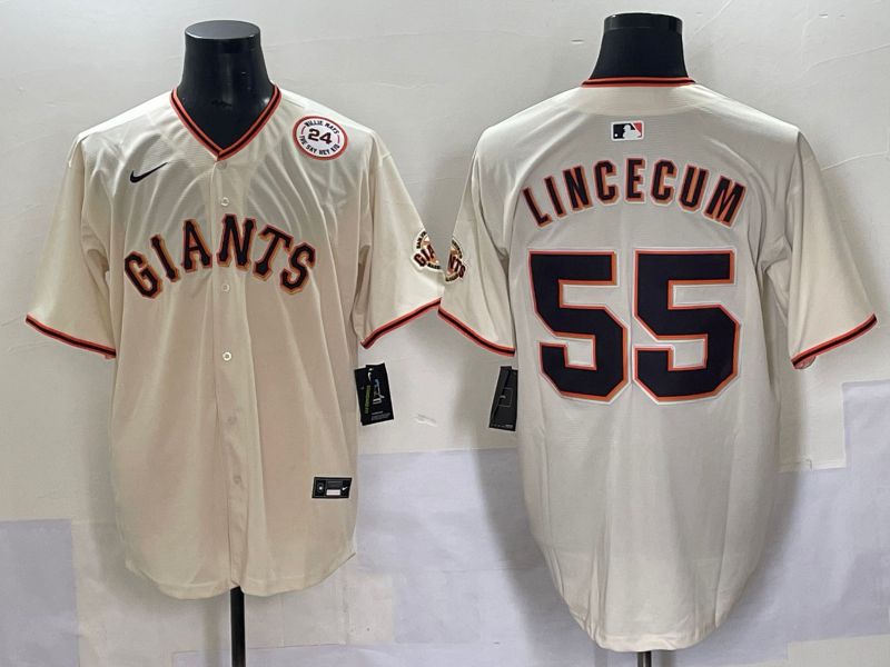 Men 2025 San Francisco Giants #55 Lincecum Cream Game Nike MLB Jersey style 6->san francisco giants->MLB Jersey